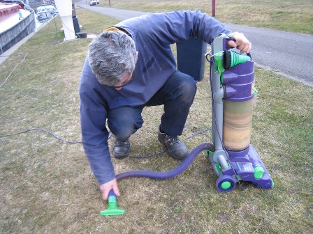 Vacuum the grass